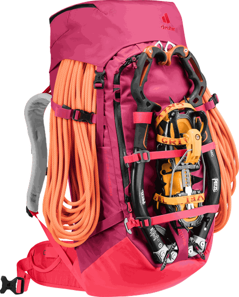 Deuter Freescape Pro 38+ SL – Lano a vybavení zvenčí