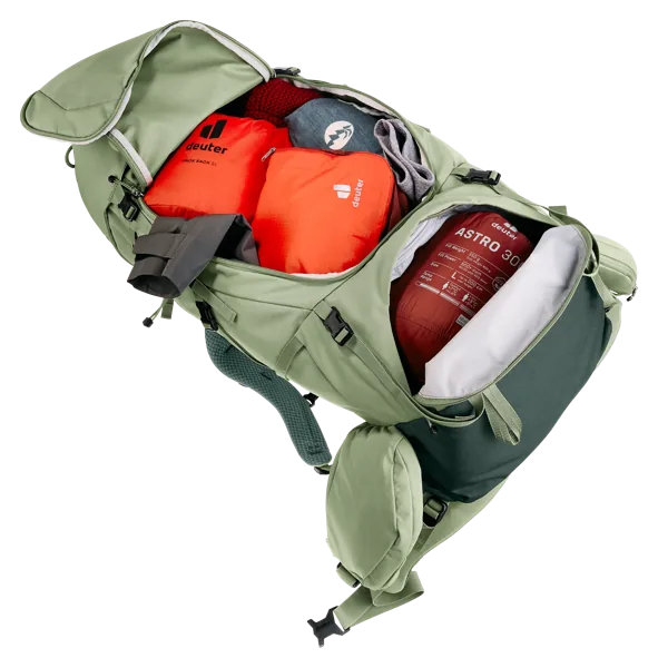 Deuter Aircontact Core 45+10 SL – Přední U zip k obsahu