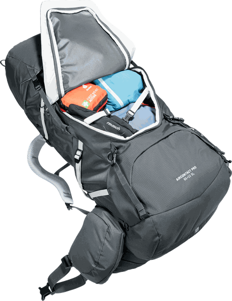 Deuter Aircontact Pro 65+10 SL – Přední vstup ve tvaru U