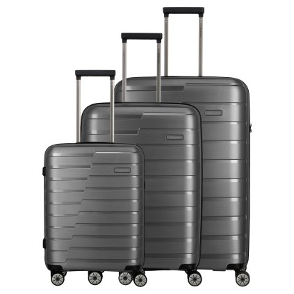Travelite Air Base S,M,L Anthracite – sada cestovních kufrů, celkový pohled