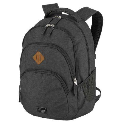Travelite Basics Backpack Melange Anthracite 22l – batoh, celkový pohled