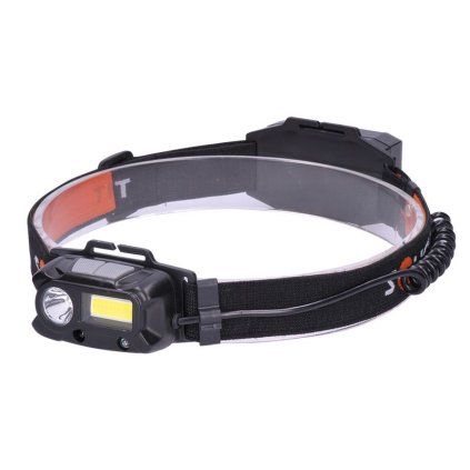 Solight LED čelová nabíjecí svítilna, 3W + COB,150 + 60lm, Li-ion