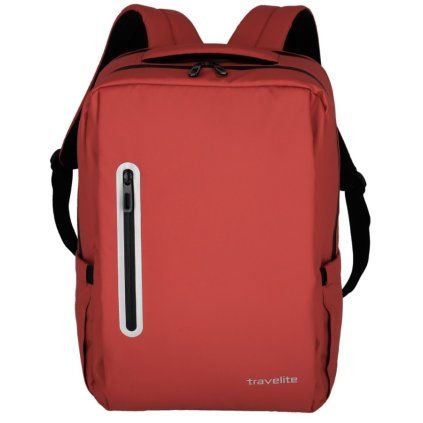 Travelite Basics Boxy backpack Red – batoh, celkový pohled