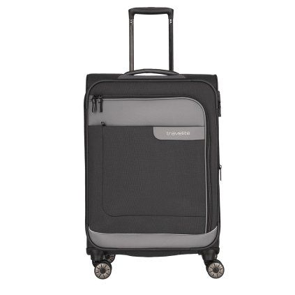 Travelite Viia 4w M Anthracite – cestovní kufr, pohled zepředu