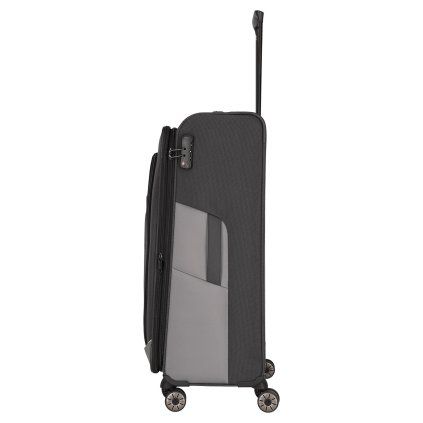 Travelite Viia 4w L Anthracite – cestovní kufr, boční pohled