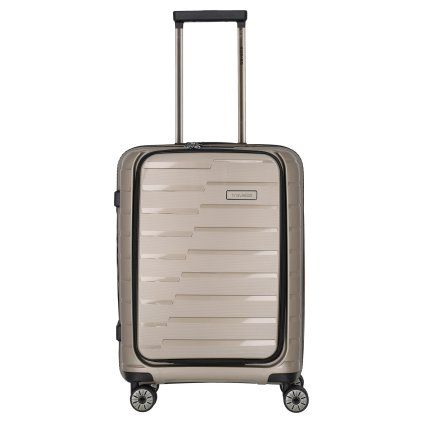 Travelite Air Base 4w S Front pocket Champagne – cestovní kufr, celkový pohled