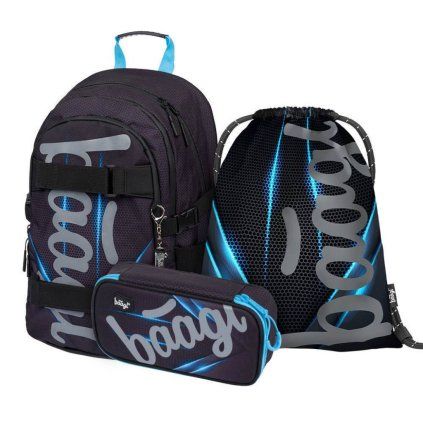 BAAGL SET 3 Skate Bluelight: batoh, penál, sáček