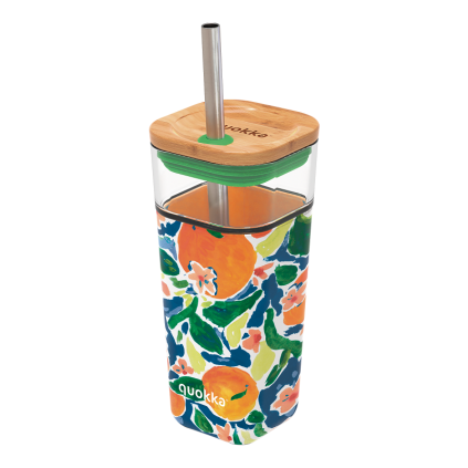 353340 353340 quokka skleneny pohar s brckem liquid cube 540 ml cube orangres