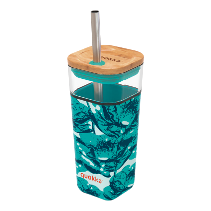 353343 353343 quokka skleneny pohar s brckem liquid cube 540 ml flowers