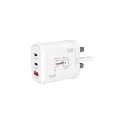 SKROSS USB A+C nabíjecí adaptér Power charger 65W GaN UK, Power Delivery, typ G