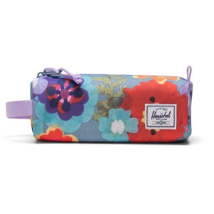 Herschel Settlement Pencil Case Little New - Paper Flowers Faded Denim