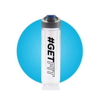 Láhev s košíkem na ovoce Get Fit, 800 ml, Loooqs, čirá/šedá/modrá