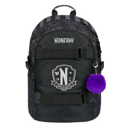 BAAGL Školní batoh Skate Wednesday Nevermore 25l  + BAAGL Sáček na obuv zdarma