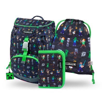 BAAGL SET 3 Airy Minecraft: batoh, penál, sáček