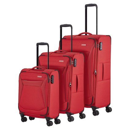 Travelite Chios S,M,L Red – sada cestovních kufrů, celkový pohled
