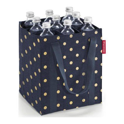 Reisenthel Bottlebag Metallic Dots Blue – taška na lahve, celkový pohled