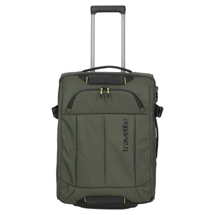 Travelite Briize Wheeled duffle S Khaki – cestovní taška na kolečkách, pohled zepředu
