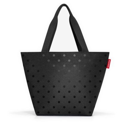 Reisenthel Shopper M Glossy dots black – nákupní taška, celkový pohled