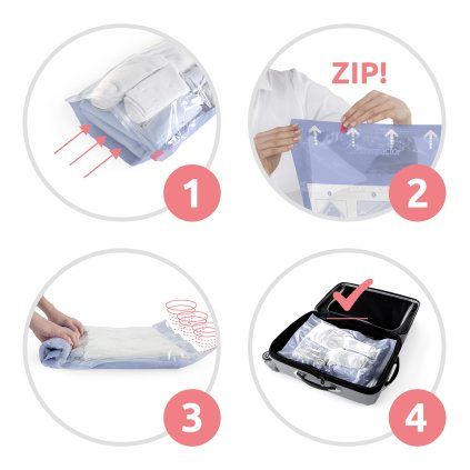 Set 2 ks cestovnich vakuovych pytlu Compactor Jet Roll Bags M RAN4292 04