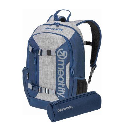 Meatfly batoh Basejumper Blue / Grey Heather 22 L + PENÁL ZDARMA