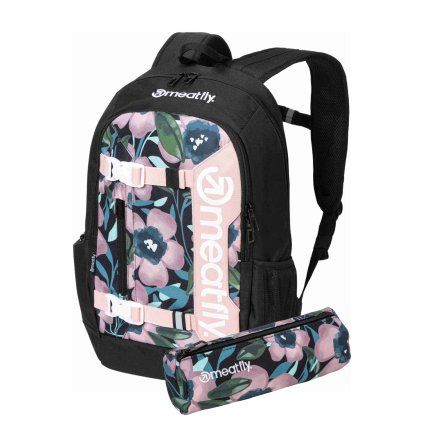 Meatfly batoh Basejumper Pink Flowers 22 L + PENÁL ZDARMA