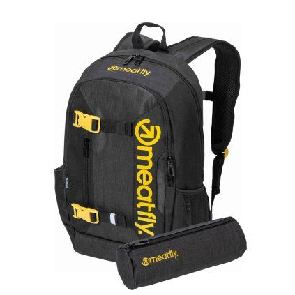 Meatfly batoh Basejumper Black / Charcoal Heather 22 L + PENÁL ZDARMA