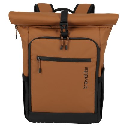 Travelite Briize Backpack M Roll-Up Curry – batoh, celkový pohled