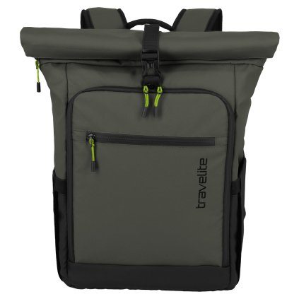 Travelite Briize Backpack M Roll-Up Khaki – batoh, pohled zepředu
