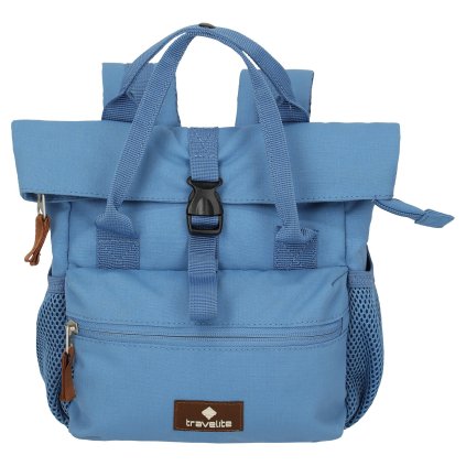 Travelite Basics Short Handle Mini Denim 8l – cestovní doplněk, detail zipu