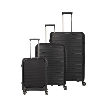 Travelite Mooby S,M,L Front pocket Black – sada cestovních kufrů, celkový pohled