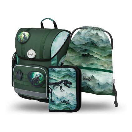 BAAGL SET 3 Ergo Dino: aktovka, penál, sáček – produktová fotografie 1