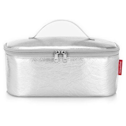 Reisenthel Coolerbag M pocket Silver crackle – chladicí taška, celkový pohled