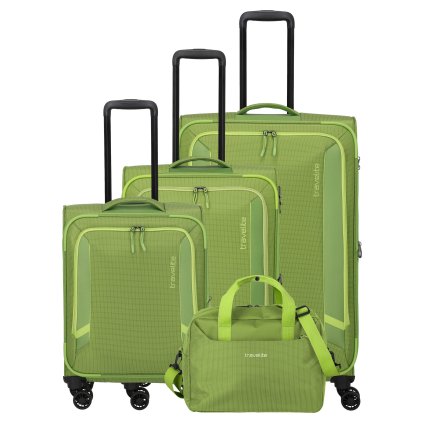 Travelite Corsiica S,M,L,BB Fresh Green – sada cestovních kufrů, celkový pohled