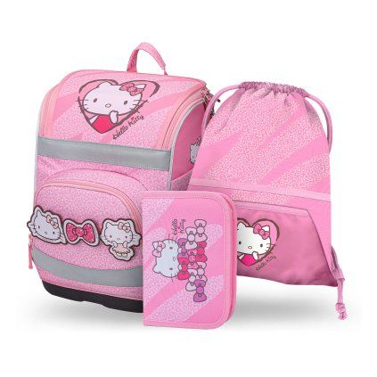 BAAGL SET 3 Zippy Plus Hello Kitty Sweet Leopard: aktovka, penál, sáček GRS – produktová fotografie 1