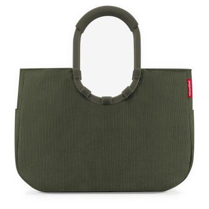 Reisenthel Loopshopper L Cord dark matcha – nákupní taška, celkový pohled