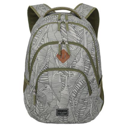 Travelite Basics Backpack Print Grey 22l – batoh, celkový pohled