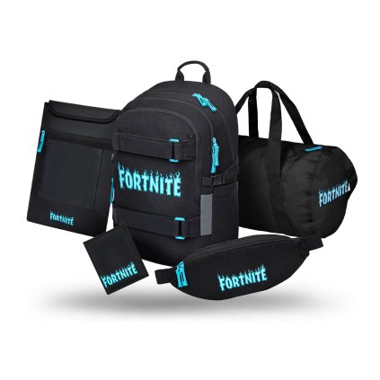 BAAGL SET 5 Skate Fortnite Blue: batoh, sportovní taška, ledvinka, obal na notebook, peněženka GRS – produktová fotografie 1