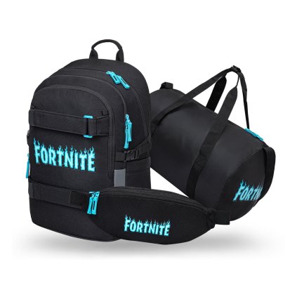 BAAGL SET 3 Skate Fortnite Blue: batoh, sportovní taška, ledvinka GRS – produktová fotografie 1
