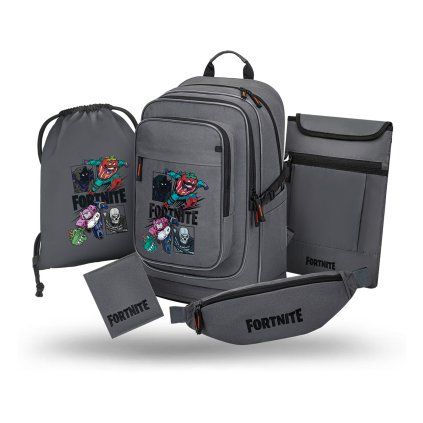 BAAGL SET 5 Cubic Fortnite Squad: batoh, sáček, ledvinka, obal na notebook, peněženka GRS – produktová fotografie 1