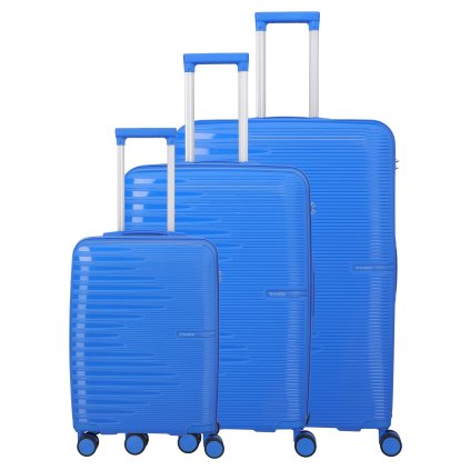 Travelite Pacific S,M,L Blue – sada cestovních kufrů, celkový pohled