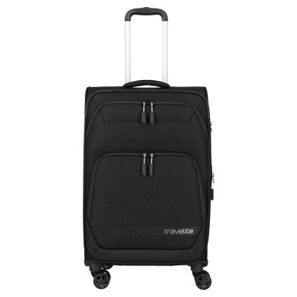 Travelite Kick Off 4w M exp Black – cestovní kufr, celkový pohled