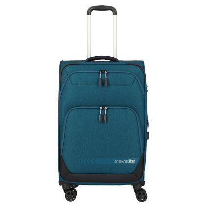 Travelite Kick Off 4w M exp Petrol – cestovní kufr, celkový pohled