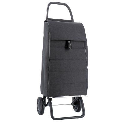 Rolser Jolie Tweed 2 nakupni taska na koleckach uhlopricny pohled cerna JOL001