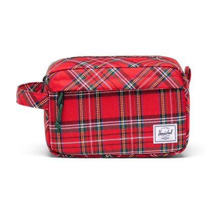 Herschel Chapter Plaid Travel Kit Red Plaid 5L – produktová fotografie