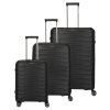 Travelite Mooby S,M,L Black – sada cestovních kufrů, pohled zepředu