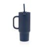 Uzavíratelný nerez termohrnek s brčkem, 480ml, XD Design, modrý
