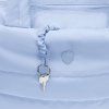 Puffer Tote Bag Front Pocket Key Leash Light Blue