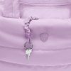 Puffer Tote Bag Front Pocket Key Leash Lavender