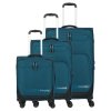 Sada cestovních kufrů Travelite Kick Off 4w S, M exp, L exp Petrol – celkový pohled
