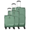 Sada cestovních kufrů Travelite Kick Off 4w S, M exp, L exp Sage – celkový pohled